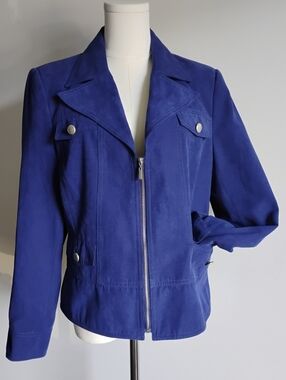 Petite Dark Navy Royal Blue Faux Washable Suede